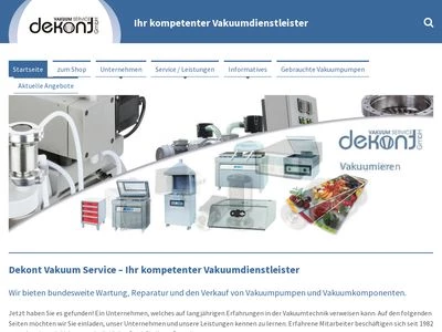 Website von Dekont Vakuum Service Erfurt GmbH