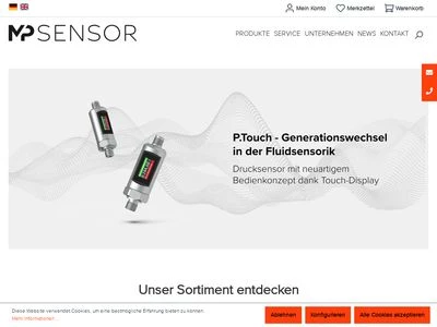 Website von MP-SENSOR GmbH