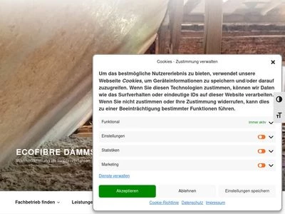 Website von Ecofibre Dämmstoffe GmbH