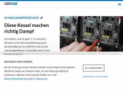 Website von CERTUSS Dampfautomaten GmbH & Co. KG