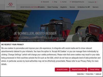 Website von AGCO DEUTSCHLAND GMBH Geschäftsbereich Massey Ferguson