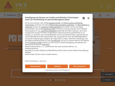 Website von PCI Augsburg GmbH