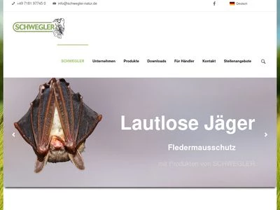 Website von SCHWEGLER Vogel- und Naturschutzprodukte GmbH