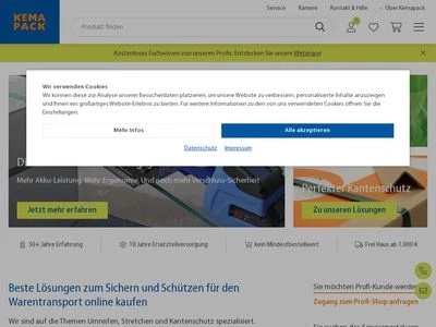 Website von Kemapack GmbH