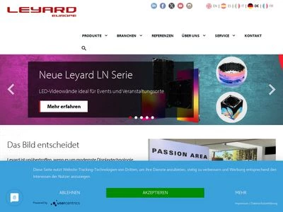 Website von eyevis GmbH