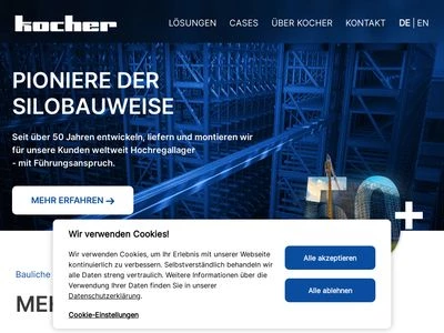 Website von Kocher Regalbau GmbH