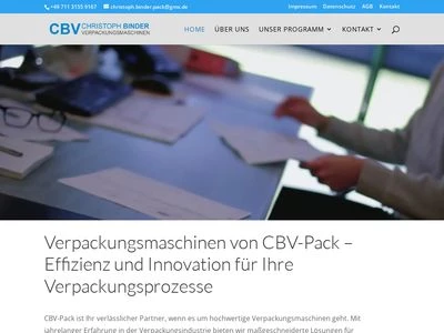 Website von Christoph Binder Verpackungsmaschinen