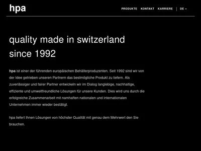 Website von HPA AG