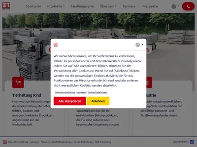 Website von Otte Beton GmbH