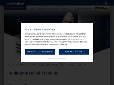 Website von ascobloc Gastro-Gerätebau GmbH