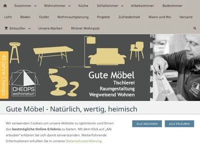 Website von Cheops - Holzwerkstatt GmbH