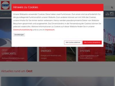 Website von Georg Oest Mineralölwerk GmbH & Co. KG