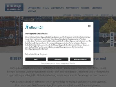 Website von BIEBER + MARBURG GMBH + CO KG