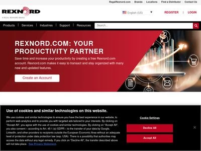 Website von Rexnord Industries, LLC