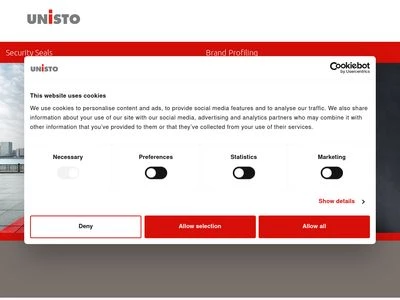 Website von Unisto GmbH