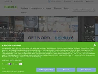 Website von EBERLE Controls GmbH