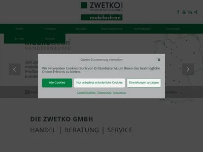 Website von Zwetko GmbH