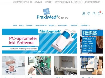 Website von PraxiMed Vertriebs GmbH