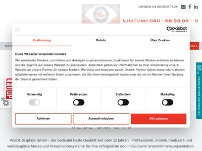 Website von WEIDE Displays GmbH
