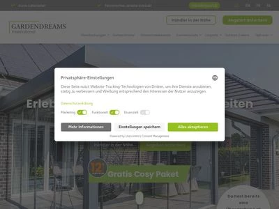 Website von Gardendreams International GmbH