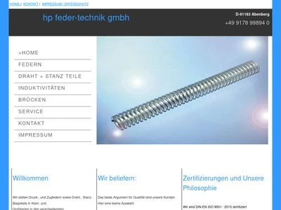 Website von hp feder-technik gmbh