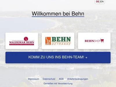 Website von BEHN Getränke GmbH