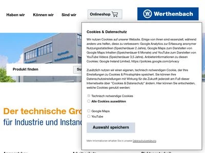 Website von Carl Werthenbach Konstruktionsteile GmbH & Co. KG