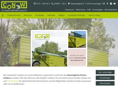 Website von Conow Anhängerbau GmbH & Co. KG