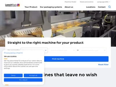 Website von Loesch Verpackungstechnik GmbH + Co. KG