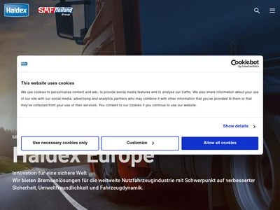 Website von Haldex Germany