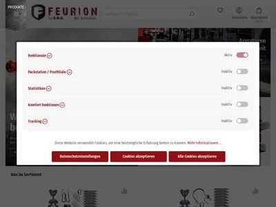 Website von Feurion - G.B.S. Handelsgesellschaft mbH