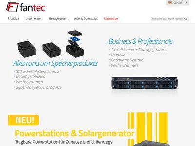 Website von FANTEC GmbH