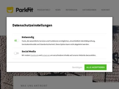 Website von Parkfit