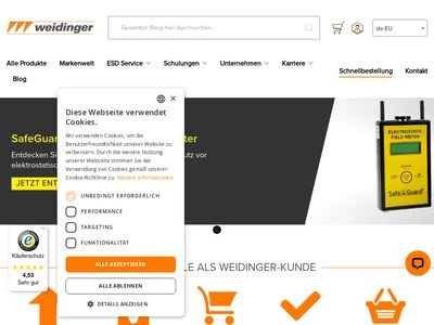 Website von WEIDINGER GmbH