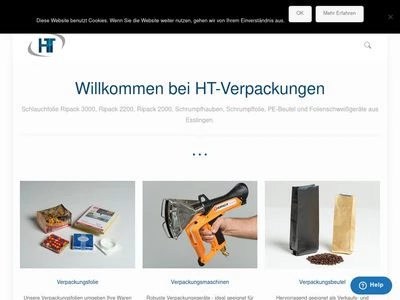 Website von HT-Verpackungen