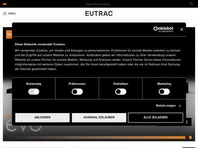 Website von Eutrac Stromschienen GmbH