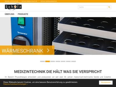 Website von Scholz. Medizinische Geräte