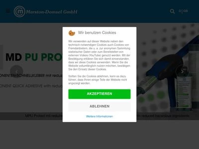 Website von Marston-Domsel GmbH
