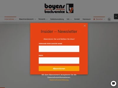 Website von boyens backservice GmbH