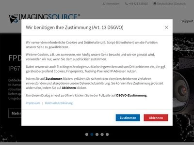 Website von The Imaging Source Europe GmbH