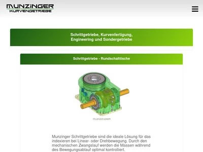 Website von Munzinger Maschinenbau GmbH & Co. KG