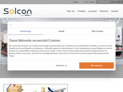 Website von Solcon Systemtechnik GmbH