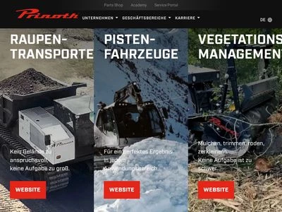 Website von Tracked Vehicles | PRINOTH GmbH