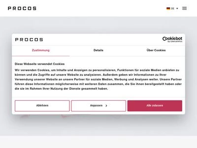 Website von PROCOS GmbH