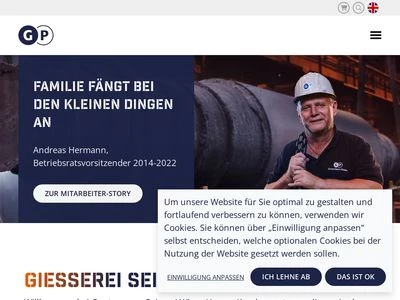 Website von Gontermann-Peipers GmbH