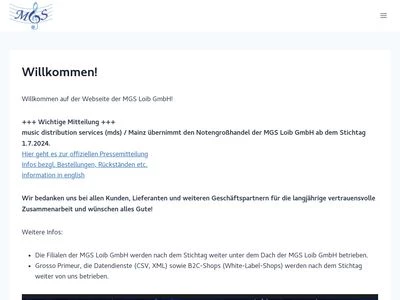 Website von MGS Loib GmbH