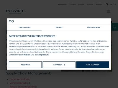 Website von KDL Logistiksysteme GmbH