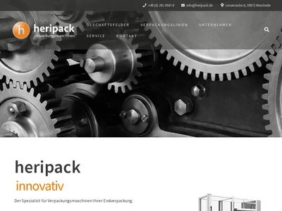 Website von Heripack Verpackungsmaschinen GmbH & Co. KG