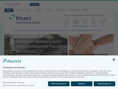 Website von Bisanz Medizinische Polster GmbH