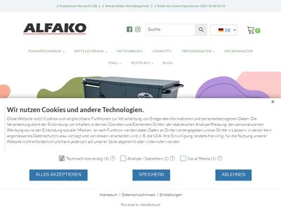 Website von Alfako GmbH